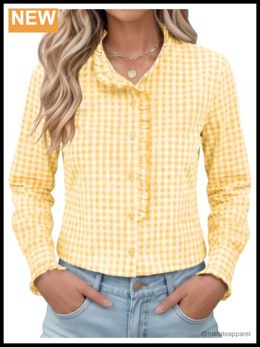 Women's Ruffle Cuff Button Down Long Sleeve Work Blouse Cotton Office Top